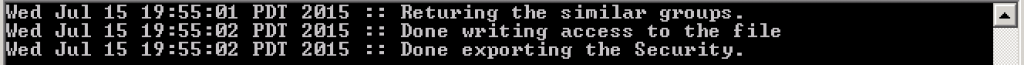 ExportSecurity Utility results